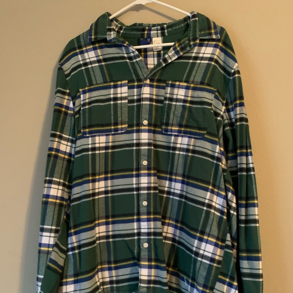 men’s long sleeve plaid flannel
